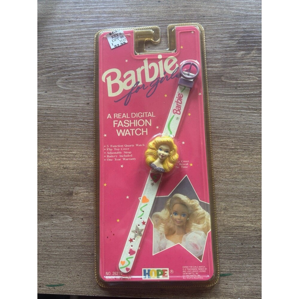 1992 Barbie For Girls Digital Fashion Watch Hope Industries New Sealed Vintage
